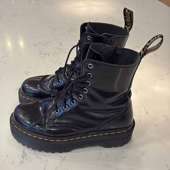 DR MARTENS Jadon Platform Patent Leather Boots in Black size 8 - Picture 2 of 16